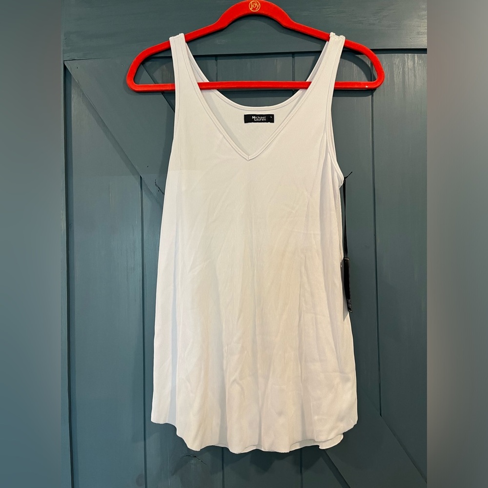NWT Revolve Micheal Lauren White‎ Ribbed Tank Size Large